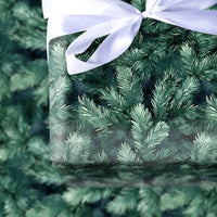 Evergreen Branch Gift Wrap, Watercolor Pine Needles Christmas Wrapping Paper, Rustic Botanical Wrapping Paper Roll, Holiday Present Wrap