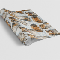 Sheltie Christmas Gift Wrap, Shetland Sheepdog Wrapping Paper, Snowflake Dog Holiday Wrapping Paper, Adorable Dog Lover Christmas Paper Roll