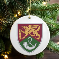 Griffin Crest Ceramic Ornament, 18th Military Police Brigade Ornament, US Army Veteran Keepsake, Military Retirement Christmas Tree Present