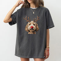 Reindeer Dog T-Shirt, Christmas Goldendoodle Shirt, Adorable Holiday Goldendoodle Tee, Humorous Xmas Puppy Shirt, Goldendoodle Dog Mom Present