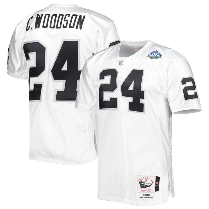 Las Vegas Raiders 2002 Charles Woodson White Authentic Throwback Retired Player Jersey
