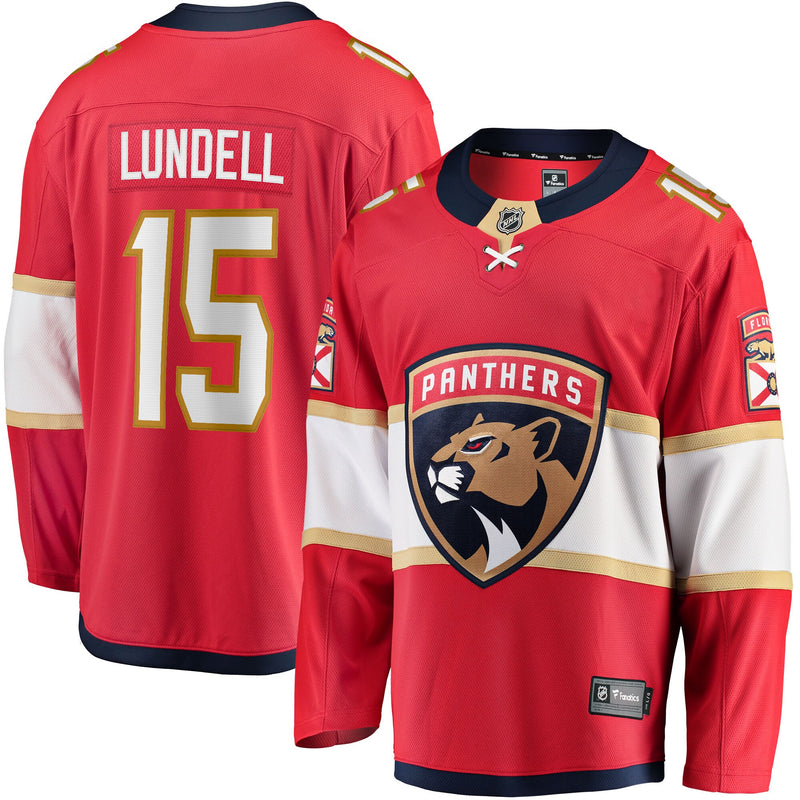 Florida Panthers Anton Lundell Red Home Breakaway Player Jersey
