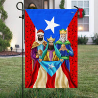 Los Tres Reyes Magos Yard Flag, Three Kings Puerto Rico Flag Garden Flag, Puerto Rican Christmas Outdoor Flag, Double-Sided Lawn Decor