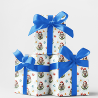 Santa Hat Dog Gift Wrap, Weimaraner Christmas Wrapping Paper, Festive Puppy Present Wrap, Holiday Pet Lover Present Packaging Paper Roll