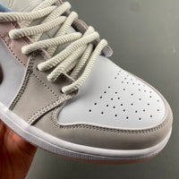 Low Top Sneakers, Off White Pink Gray Colorway, Lace Up Design, Casual Gift for Sneaker Fans