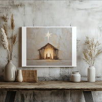 Minimalist Christian Holy Family Canvas Art, Nativity Scene Canvas Print, Modern Religious Canvas Wall Art, Christmas Faith Decor Present