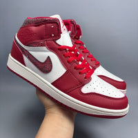 High Top Sneakers, Red Colorway, Cracked Pattern, Lace Up Design, Casual Gift for Sneaker Fans