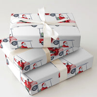 Humorous Golfer Christmas Gift Wrap, Santa Golf Cart Wrapping Paper, Watercolor Santa Claus Golfing Wrapping Paper