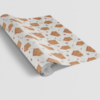 Gingerbread House Gift Wrap Roll, Candy Cane Village Wrapping Paper, Holiday Wrapping Paper, Christmas Gift Wrap, Winter Gift Wrap Roll