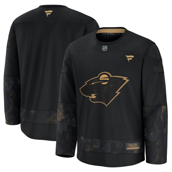 Minnesota Wild Black 2024 Military Appreciation Practice Jersey