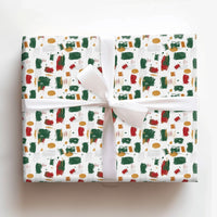 Brush Stroke Holiday Gift Wrap, Abstract Christmas Wrapping Paper, Modern Red Green Present Wrap, Festive Xmas Wrapping Paper Roll