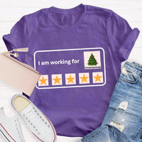 Humorous Winter Holiday Graphic Tee, Working for Christmas Break Teacher T-Shirt, Last Day of School Xmas Shirt, Teacher Christmas Present
