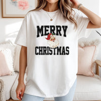 Vintage Retro Style Graphic Tee, Merry Christmas Santa T-Shirt, Classic St Nick Holiday Shirt, Nostalgic Xmas Party Tops for Men Women
