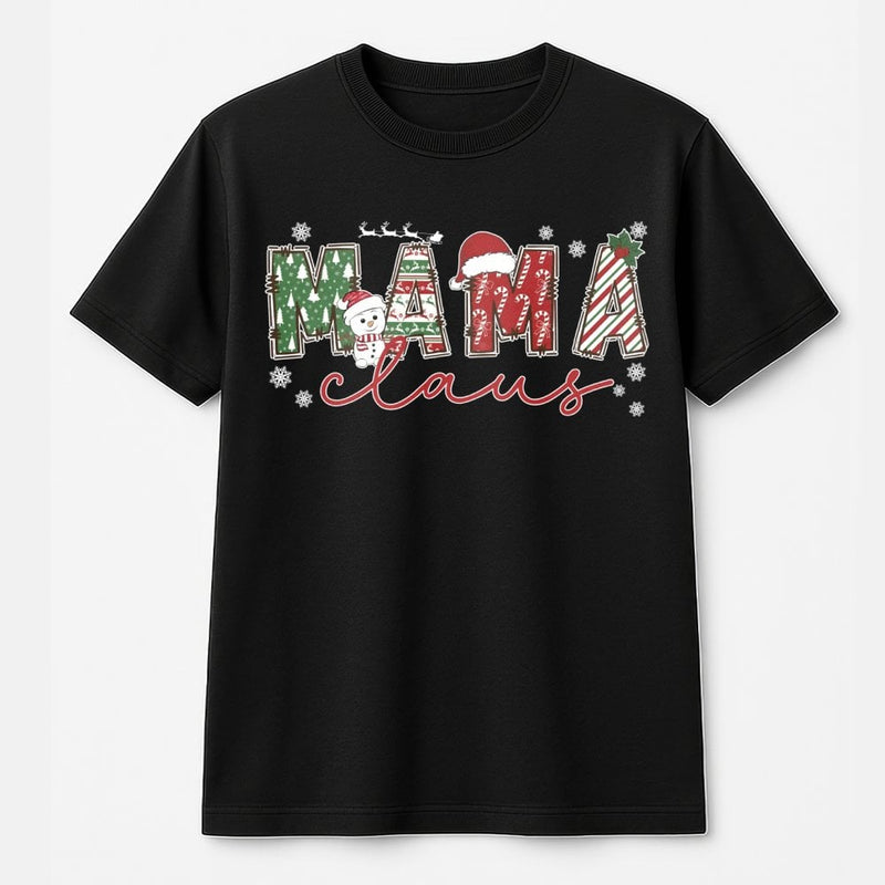 Adorable Christmas Snowman Shirt, Mama Claus T-Shirt, Retro Holiday Mama Graphic Tee, Festive Xmas Mom T-Shirt, Winter Holiday Present for Mama
