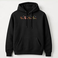 Humorous Wiener Dog Santa Hat Hooded Sweatshirt, Christmas Dachshund Hoodie, Holiday Puppy Graphic Sweater, Xmas Dog Mom Lover Present