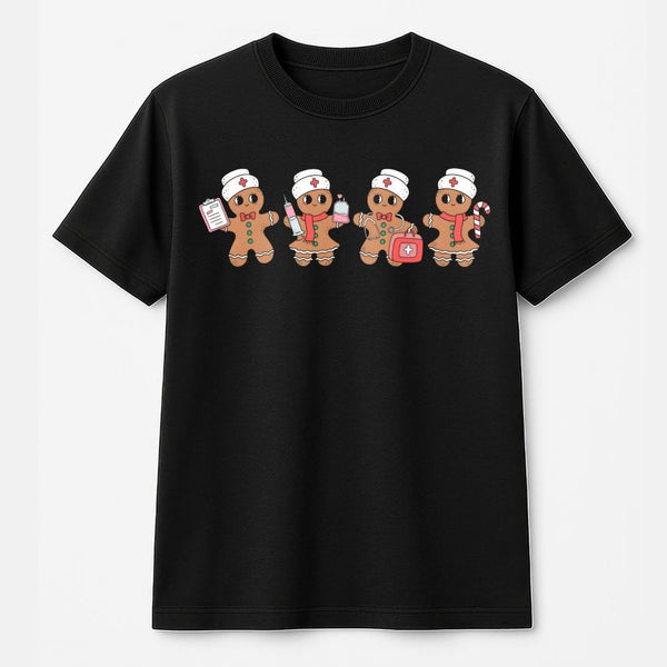 Adorable Holiday Medical Graphic Tee, Gingerbread Nurse Christmas T-Shirt, Hospital RN Xmas Shirt, Nursing Student Top, Healt