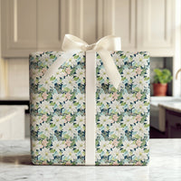 Floral Christmas Gift Wrap, Watercolor Poinsettia Wrapping Paper, Botanical Holiday Wrapping Paper, Elegant Winter Present Gift Wrap
