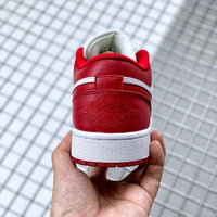 Low Top Sneakers, White Red Gold Colorway, Lace Up Design, Casual Gift for Sneaker Fans