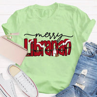 Merry Christmas Bookish T-Shirt, Librarian Christmas Shirt, Holiday Book Lover Graphic Tee, Reading Teacher Winter Holiday Shirt Present