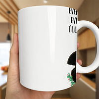 Humorous Festive Pine Branch Coffee Mug, Black Cat Christmas Holiday Mug, Spooky Adorable Xmas Ceramic Cup, Winter Cat Mom Drinkware Present