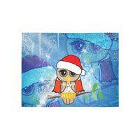 Winter Bird Holiday Runner Rug, Christmas Owl Runner Rug, Festive Long Hallway Runner Rug, Adorable Xmas Home Decor, Holiday Floor Mat