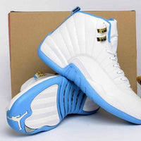 Sneakers, White Blue Colorway, Lace Up Design, Casual Gift for Sneaker Fans