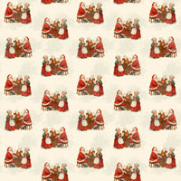 Vintage Christmas Gift Wrap Roll, Santa and Mrs Claus Piano Wrapping Paper, Retro Holiday Wrapping Paper, Festive Present Wrap