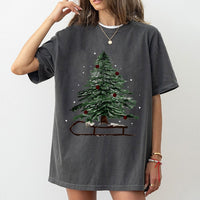Christmas Tree Graphic Shirt, Snowy Pine Christmas Tree T-Shirt, Vintage Christmas Holiday Tee, Winter Pine Forest Shirt, Xmas Lover Present