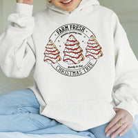 Retro Snack Graphic Hoodie, Christmas Tree Cakes Hoodie, Holiday Tree Cakes Sweatshirt, Comfy Christmas Hoodie, Winter Snack Lover Present