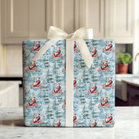 Golf Cart Santa Gift Wrap, Golf Santa Christmas Wrapping Paper, Humorous Golfer Holiday Wrapping Paper, Winter Golf Fan Present Wrapping Paper