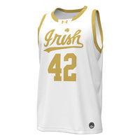 #42 Notre Dame Fighting Irish Replica Basketball Jersey - White