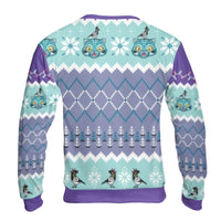 Retro 8-Bit Gamer Holiday Sweater, Pixel Cat Ugly Christmas Sweater, Humorous Gaming Crewneck Sweatshirt, Unisex Xmas Party Apparel