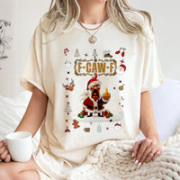 Humorous Santa Chicken Shirt, F-Caw-F Christmas T-Shirt, Sarcastic Holiday Graphic Tee, Retro Xmas Bird T-Shirt, Humorous Farm Present
