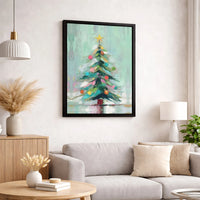 Colorful Christmas Tree Print, Abstract Christmas Tree Canvas Art, Modern Christmas Tree Wall Art, Holiday Canvas Decor, Festive Home Present