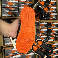 High Top Sneakers, Orange Black White Colorway, Lace Up Design, Casual Gift for Sneaker Fans