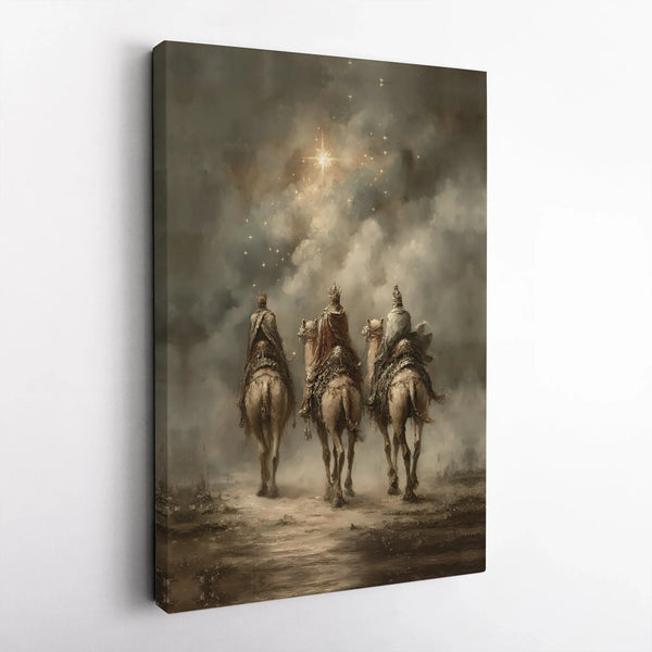 Star of Bethlehem Nativity Canvas Print, Three Wise Men Canvas Art, Christian Magi Christmas Canvas, Religious Holiday Wall D