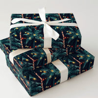 Palm Tree Holiday Gift Wrap, Tropical Christmas Wrapping Paper, Coastal Mele Kalikimaka Wrapping Paper, Beach Theme Holiday Wrapping Paper