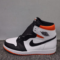 High Top Sneakers, Black White Orange Colorway, Lace Up Design, Casual Gift for Sneaker Fans