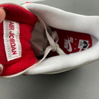 Retro Low Top Sneakers, White Red Gray Colorway, Suede Footwear, Lace Up Design, Casual Gift for Sneaker Fans