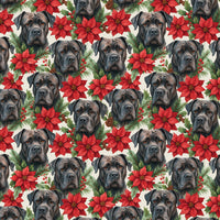 Poinsettia Dog Gift Wrap, Cane Corso Christmas Wrapping Paper, Holiday Dog Wrapping Paper, Cane Corso Gift Wrap, Dog Lover Xmas Paper Roll