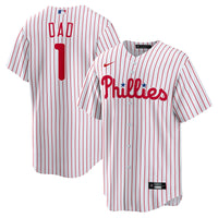 Philadelphia Phillies White #1 Dad Home Replica Jersey