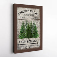 Vintage Holiday Sign Print, Christmas Tree Farm Canvas Wall Art, Rustic Christmas Canvas Poster, Farmhouse Holiday Digital Download