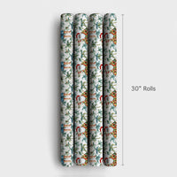 Hawaiian Beach Santa Gift Wrap, Tropical Santa Wrapping Paper, Christmas Wrapping Paper Roll, Coastal Holiday Gift Wrap, Summer Xmas Paper