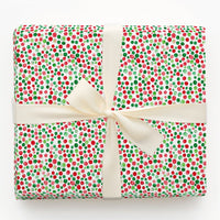 Red and Green Gift Wrap, Polka Dot Christmas Wrapping Paper, Watercolor Holiday Wrapping Paper, Festive Gift Wrap Roll, Xmas Present Paper