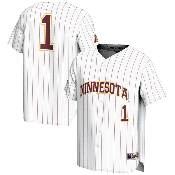 #1 Minnesota Golden Gophers Lightweight Baseball Jersey - White