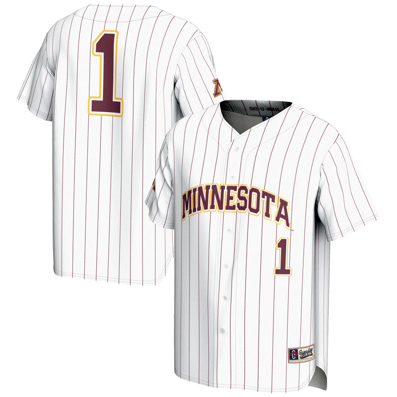 #1 Minnesota Golden Gophers Lightweight Baseball Jersey - White