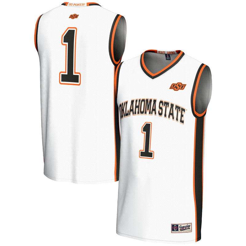 #1 Oklahoma State Cowboys Lightweight Basketball Jersey - White