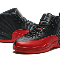 Sneakers, Black Red Colorway, Lace Up Design, Casual Gift for Sneaker Fans