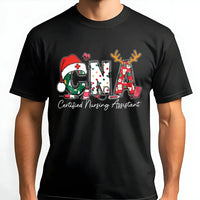 Festive Medical Stethoscope Tee, CNA Christmas Shirt, Nurse Assistant Holiday T-Shirt, Certified Nursing Assistant Xmas Present