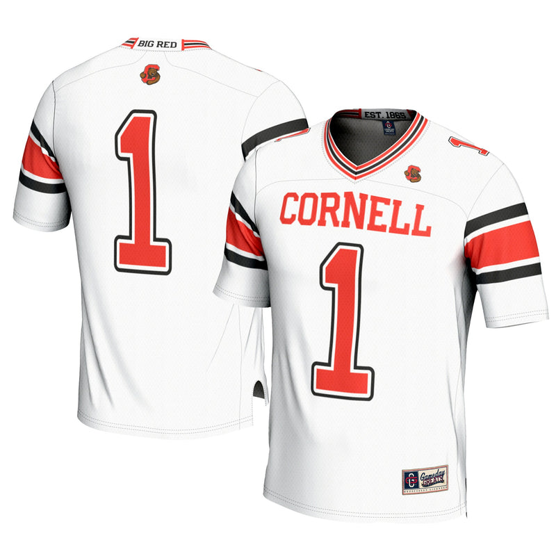 #1 Cornell Big Red Football Jersey - White